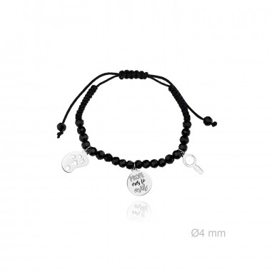 Pulseira de Prata Esterlina e Macramê