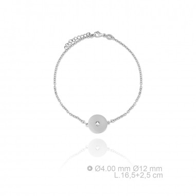 Pulseira de Perata Esterlina e Zircônia