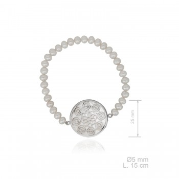 Pulsera elástica de perlas...