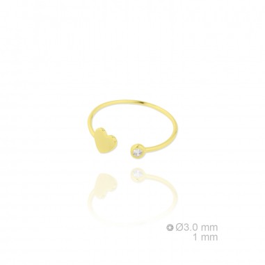 Anel de Prata Esterlina e Zircônia