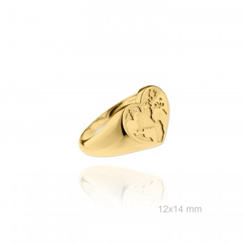 Sello Corazón Mundo Dorado