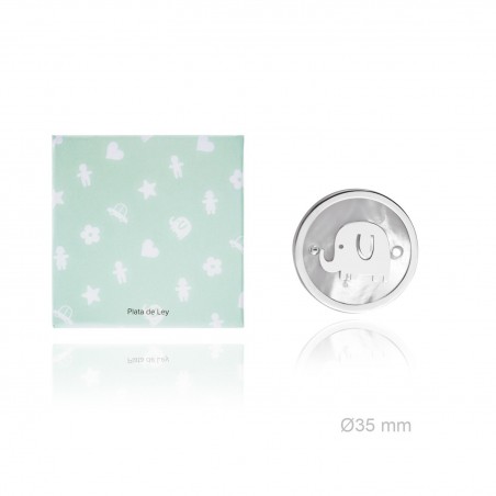 Alfiler pasta de color y plata de ley