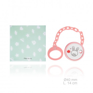 Porte-sucette en Argent avec clip en résine