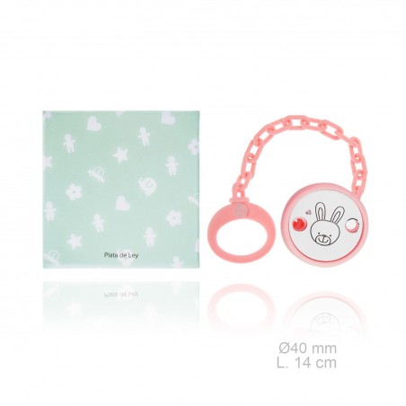 Silver Pacifier with resin clip