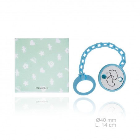 Silver Pacifier with resin clip