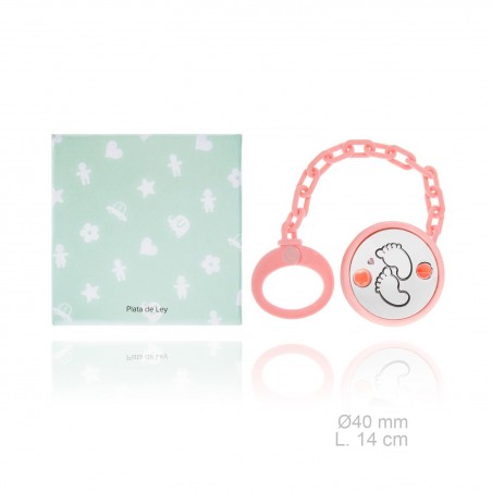 Porte-sucette en Argent avec clip en résine