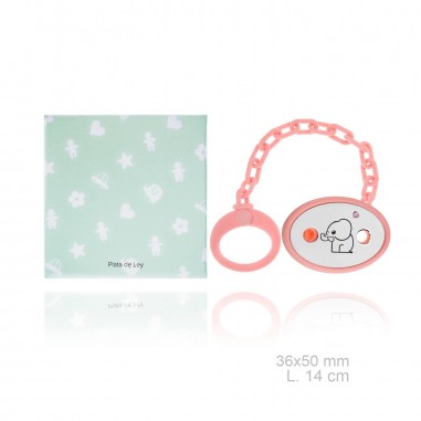 Porte-sucette en Argent avec clip en résine