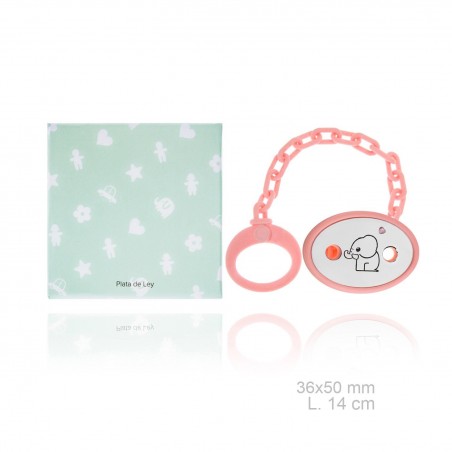 Porte-sucette en Argent avec clip en résine