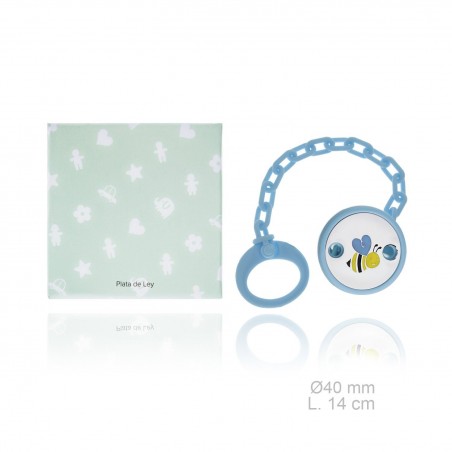 Porte-sucette en Argent avec clip en résine