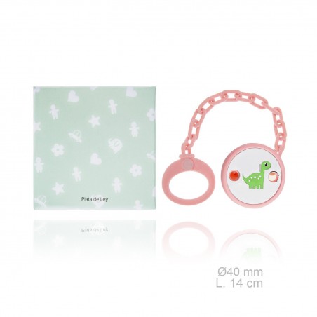 Porte-sucette en Argent avec clip en résine