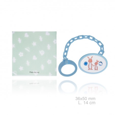 Porte-sucette en Argent avec clip en résine