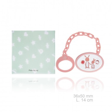 Porte-sucette en Argent avec clip en résine