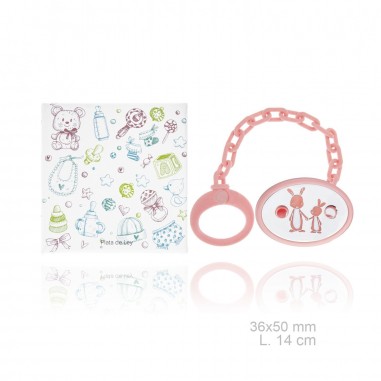 Porte-sucette en Argent avec clip en résine