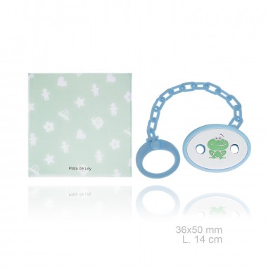 Silver Pacifier with resin clip