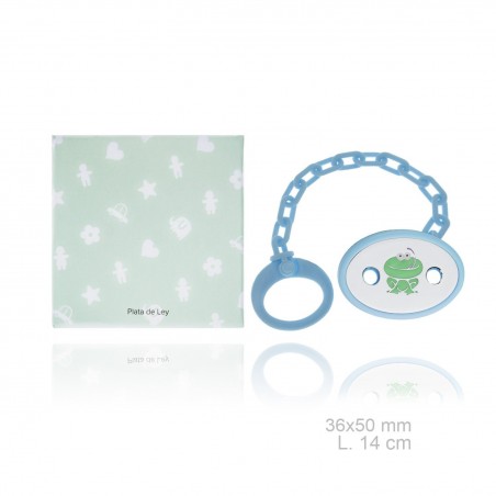 Porte-sucette en Argent avec clip en résine