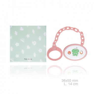 Silver Pacifier with resin clip