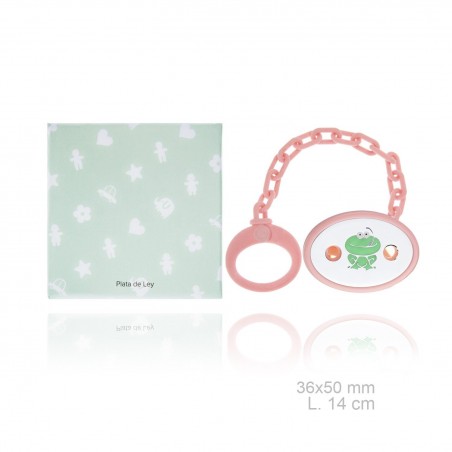 Silver Pacifier with resin clip