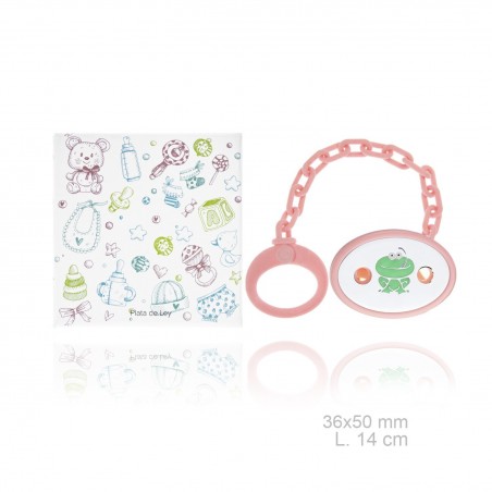 Porte-sucette en Argent avec clip en résine