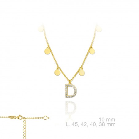 Garg. Letter"D" chapas dorada