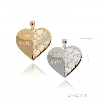 Colgante corazon base nácar