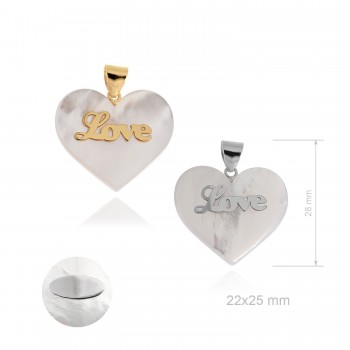 Colgantes Nácar Corazón "Love"