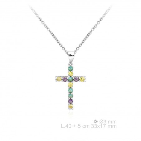 Gargantilha em Prata Esterlina e Zircões (Madrepérola)